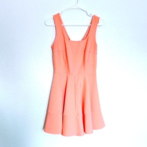 Lulu's Home Before Daylight Barbie Pink/Apricot Mini Skater Dress - Picture 8 of 13